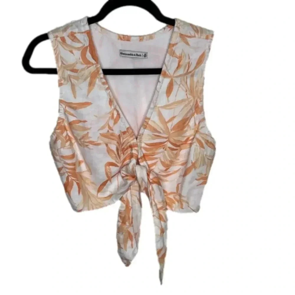 Abercrombie & Fitch Orange Floral Tank Top